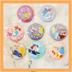 ディズニー　刺繍缶バッジ　8点セット　アナ雪　アリエル　シンデレラ　ピノキオ