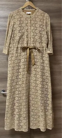 SWEET MOMMY ベージュ 総レース ロングワンピース