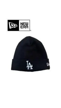 ニューエラ　ベーシック カフニット MLB ロサンゼルス・ドジャース ブラック
