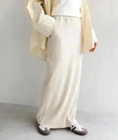 and me （evernavy）セルフカットリブタイトスカート MTサイズ