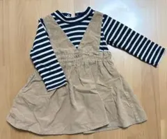 プティマイン ワンピース 90 匿名配送 長袖 女の子 ストライプ