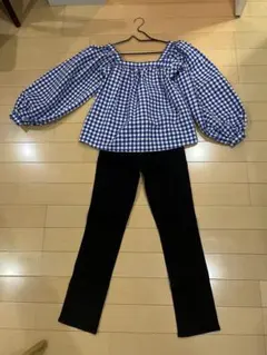 kate spade チェック柄 五分袖ブラウス