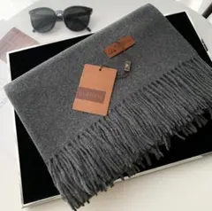 上品 定番 高級感 大判 カシミヤ ストール マフラー ユニセックス 防寒 灰