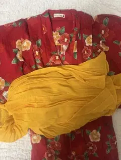 浴衣　ブランシェス　branshes 90〜110cm 赤　花柄　帯付き