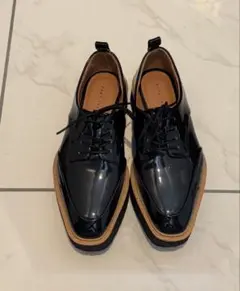 限定SALE★ZARA TRF 黒　厚底レースアップシューズ