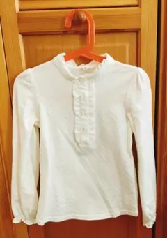 anyFAM ホワイト フリル付き長袖シャツ 入学式　卒園式　発表会　120