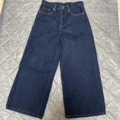 無印良品　ワイドデニム　ワイドデニムパンツ レディース　24サイズ　濃紺
