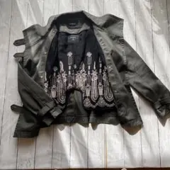 ＊as know as ブルゾンモスグリーン　春迄着れる取り外し可能刺繍ライナー