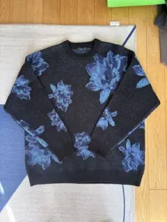 レイジブルーRAGEBLUE花柄ニット　モヘア　ウール　クルーネックMサイズ