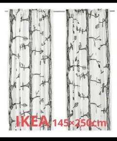 IKEAカーテン EIVOR　鳥　ボタニカル柄