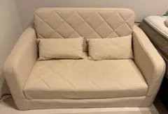 3WAYソファベッド アイボリー ダイヤモンドキルティング