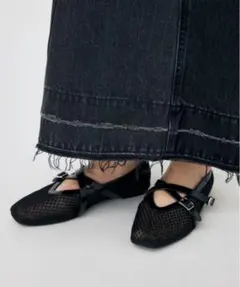 MOUSSY SHEER BALLET シューズ　バレエシューズ　メッシュ