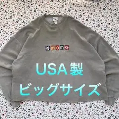 【USA製】ビッグサイズ　刺繍ロゴ スウェット カットオフ vintage 古着のサムネイル