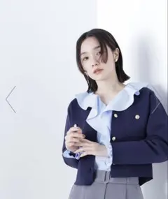 エンブレムボタンニットジャケットカーデ