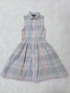 現行　美品✨ラルフローレン　ノースリーブ　ワンピース　Aライン　フレア　チェック