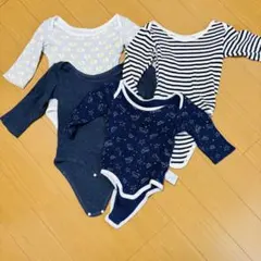 ベビーボディスーツ長袖肌着ロンパース4点セット 90cm