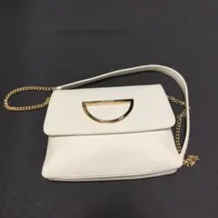 サマンサタバサ ホワイト合成皮革バッグ