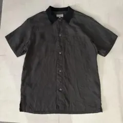 5624【美品】コモリ 開襟シャツ オープンカラーシャツ 半袖 S グレー