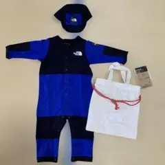 新品◎ノースフェイス　ベビーロンパース　帽子セット　巾着タグ付き80㎝