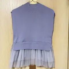 NATURAL BEAUTY BASIC ノースリーブ ニット ラベンダー　薄紫