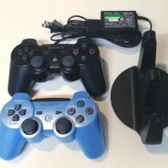 PS3 DUALSHOCK3純正コントローラー 2個セット 充電スタンド付