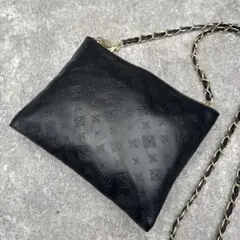 美品　ラシット リバーシブル ショルダーバッグ レザー 2WAY ネイビー