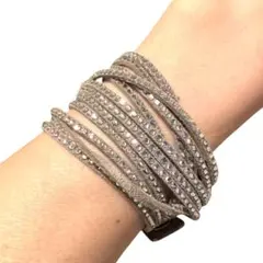 Swarovskiグレー スエード ストーン ブレスレット