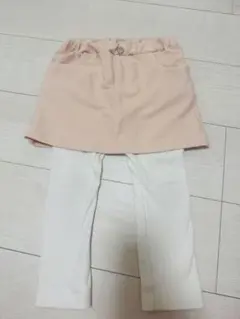 ピンクスカート レギンス付きセット ハートポケット