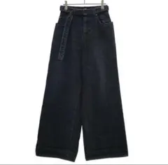 sacai サカイ ベルテッド ワイドデニムパンツ ブラックのサムネイル