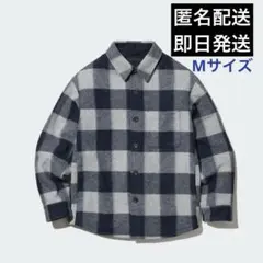 UNIQLO オーバーシャツジャケット ネイビー グレー アウター 冬服