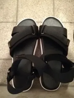 レディース ブラック スポーツ サンダル マジックテープ honeys ハニーズ