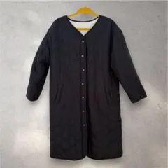 ネイビー キルティング ボアコート M リバーシブル しまむら hareiro