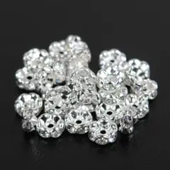 7mm 50個 波ロンデル シルバー台座 スペーサー 70番 クリスタル