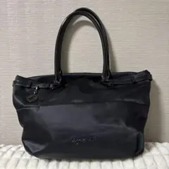 アニエス・ベー　ブラックナイロン トートバッグ