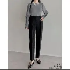 Re:EDIT 【新品、未使用】ドット柄 ブラック ストレートパンツ M