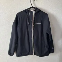 Champion ブラック フード付きジャンパー