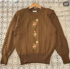 BROWNY VINTAGE メンズ M ボルドーミックス ニットカーデ 羽織り 