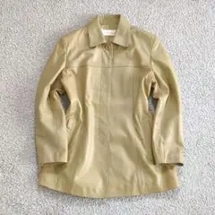 00s Vintage ラムレザー ハーフコート ベージュ M Y2K グランジ