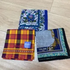 イヴ・サンローラン他　ハンカチ　３枚