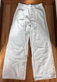 GU ワイドデニムパンツ ライトブルー