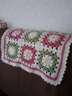 グラニースクエア♥ぷっくりお花のマルチカバー