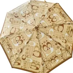 未使用タグ付き COACH コーチ シグネチャー ロゴ 総柄 折りたたみ傘