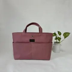 帆布 バッグinバッグ ミニトート ポケットいっぱい くすみピンク