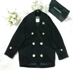シャネル❤️BIGロゴボタン❤️ウールビーバーの可愛い★ジャケット・コート♥美品