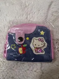 ハローキティ　コインケース　レア　平成レトロ　新品　デニム風　キティちゃん