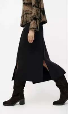 24時間以内発送　新品ザラ　ニットミディスカート