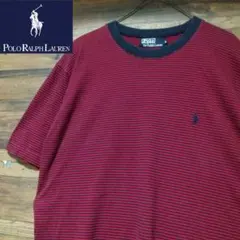 Polo　RalphLauren　90s ボーダー　ポニー ロゴ刺繍 　Tシャツ