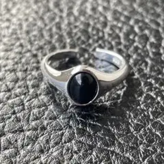 【「925」刻印あり】 シルバーカラーリング ブラック デザイン サイズ調整可能