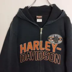 s*a様 ハーレーダビッドソン パーカー ジップアップ フーディー ブラック メ