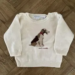 Ralph Lauren 刺繍アイボリーセーター 6-9M